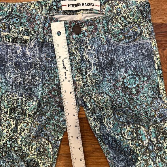 Etiene Marcel Jeans Womens 24 Blue Turquoise Paisley Design - Picture 9 of 13